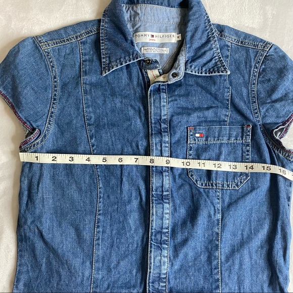 - Vintage 00’s Tommy Hilfiger denim jean button collar dress 8 - Picture 9 of 13